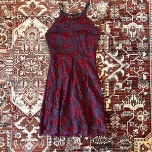 Francesca’s red and black lace dress XS NEW
